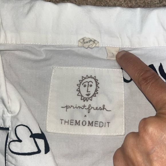 Printfresh x The Mom Edit TME Short Sleeve Pajama Sleep Set Hugs & Kisses Large - Picture 10 of 12